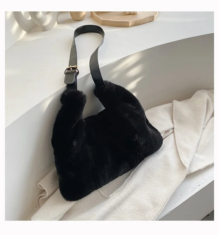 Soft Plush Pink Shoulder Bag Women's Tote Bag ZD1448