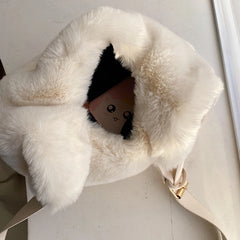 Soft Plush Pink Shoulder Bag Women's Tote Bag ZD1448
