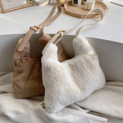 Soft Plush Pink Shoulder Bag Women's Tote Bag ZD1448