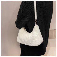 Faux Fur Mini Tote Bag Women Handbags Lady Purses Fluffy Soft Plush Shopper Bag