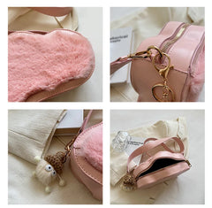 Faux Fur Cloud Bag for Women Winter Trending Phone Purse