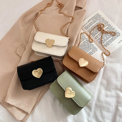 Flap Women Shoulder Bags Sweet Peach Heart Messenger Bag