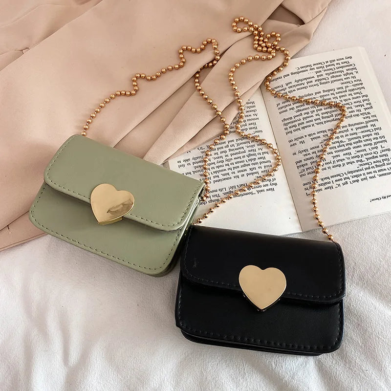 Flap Women Shoulder Bags Sweet Peach Heart Messenger Bag