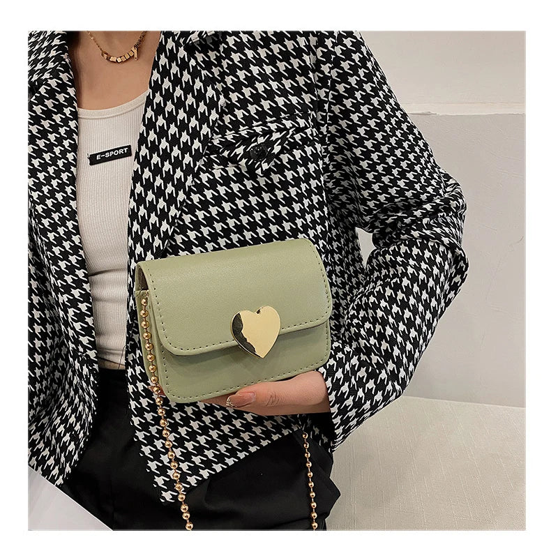 Flap Women Shoulder Bags Sweet Peach Heart Messenger Bag