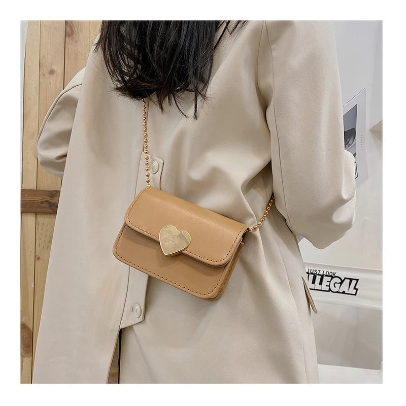 Flap Women Shoulder Bags Sweet Peach Heart Messenger Bag