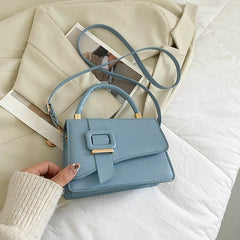 Square Flap Shoulder Bag PU Leather Crossbody Satchel Lock Purse Bolsa