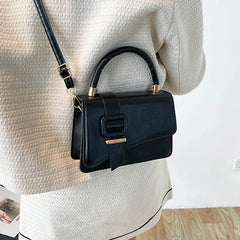 Square Flap Shoulder Bag PU Leather Crossbody Satchel Lock Purse Bolsa