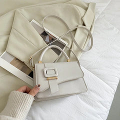 Square Flap Shoulder Bag PU Leather Crossbody Satchel Lock Purse Bolsa