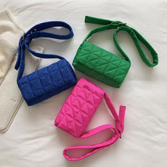 Flap Small Square Bag for Women Space Cotton Messenger Bag Autumn Crossbody