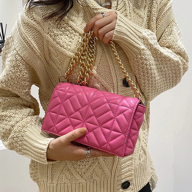Chain Shoulder Bags Embroidery Thread Cross Body Bag