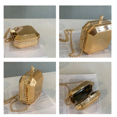 Party Evening Clutch Chain Shoulder Crossbody Bags PVC Box Mini Purses