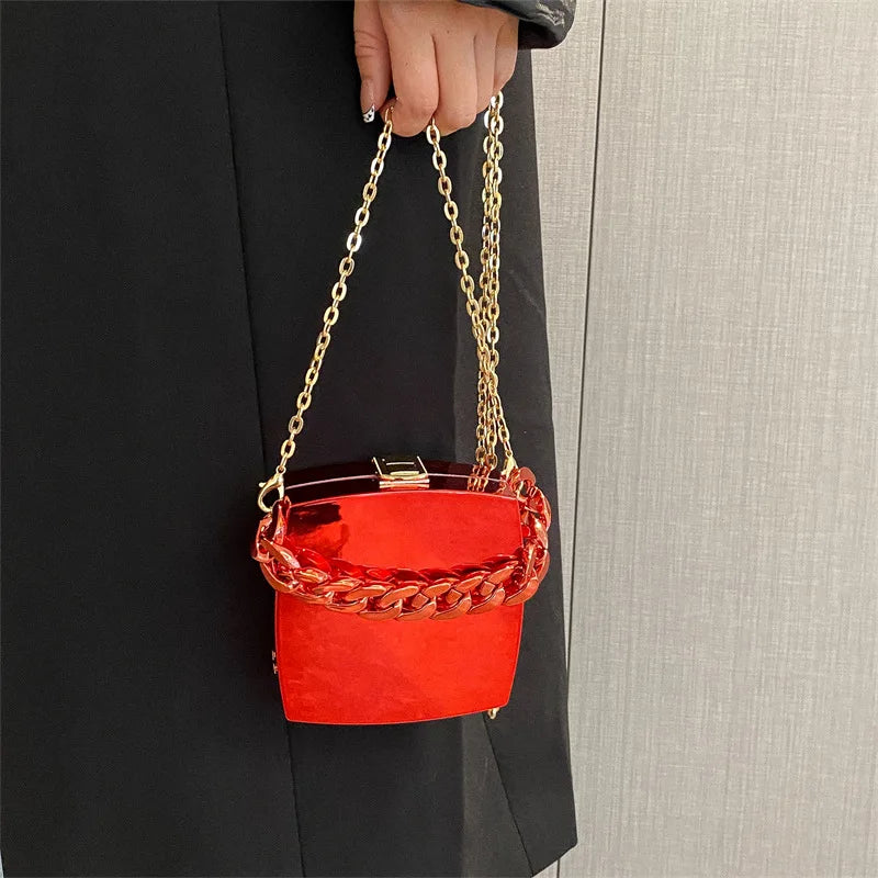 Green Party Clutch for Women Crossbody Bag Lipstick Box Mini Purse Handbag