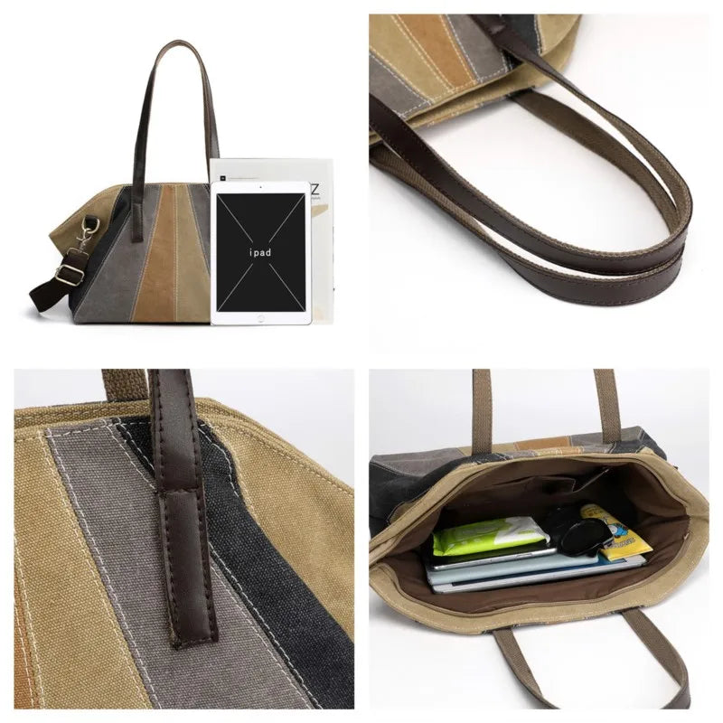 Canvas Crossbody Bag Women's Shoulder Tote Soft Casual Messenger