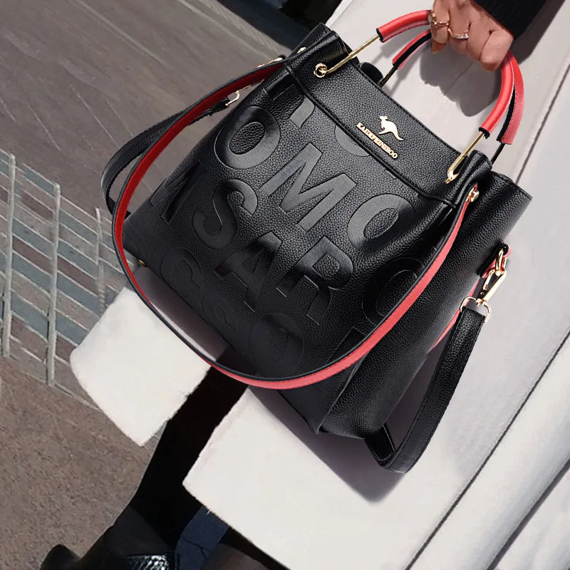 Pu Leather Women Shoulder Bags High Capacity Ladies Crossbody Bag