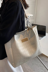 Large Capacity PU Leather Single Shoulder Bag Women Retro Tote