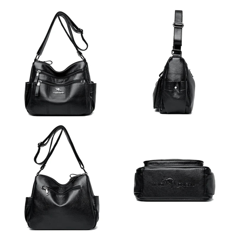 Crossbody Large Capacity Women Bag Soft Leather Shoulder Messenger Bags