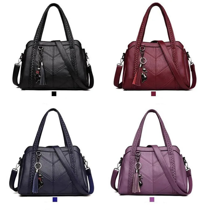 Leather Handbag Women Crossbody Messenger Bag Tote Shoulder Bag