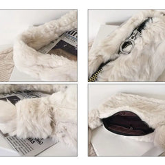 Leopard Plush Shoulder Bag Female Sac Women Messenger Bag