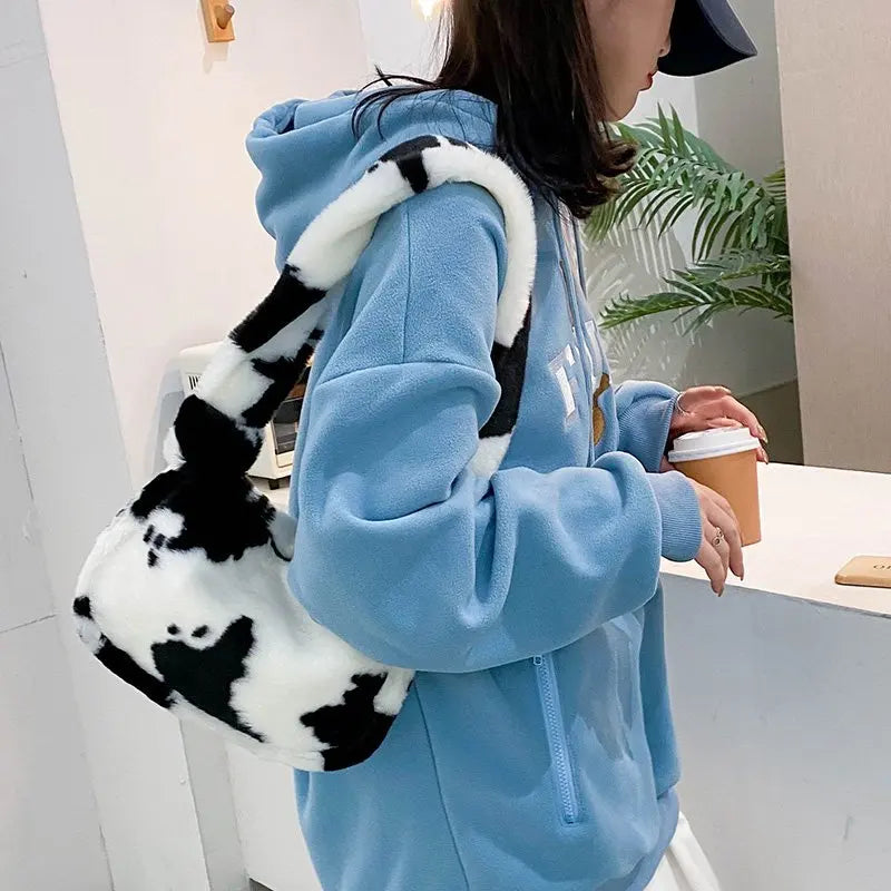 Leopard Plush Shoulder Bag Female Sac Women Messenger Bag