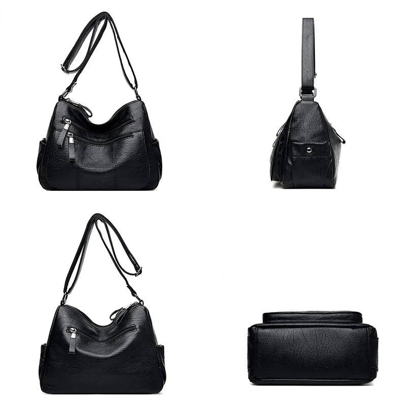 Casual Leather Handbags Shoulder Messenger Bags for Women
