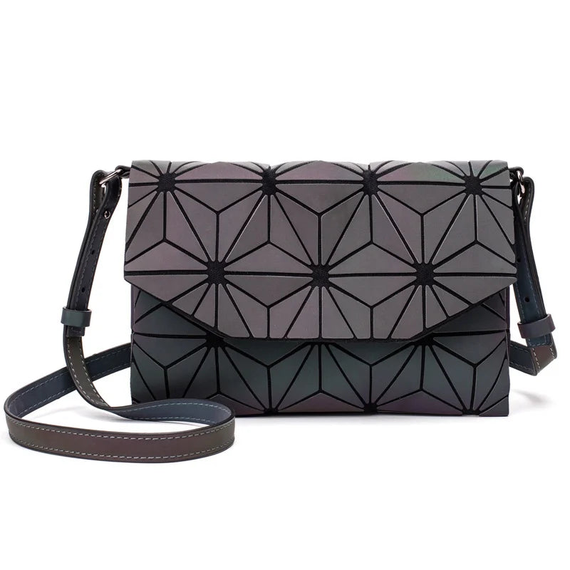 Geometric Luminous Envelope Crossbody Bag for Women