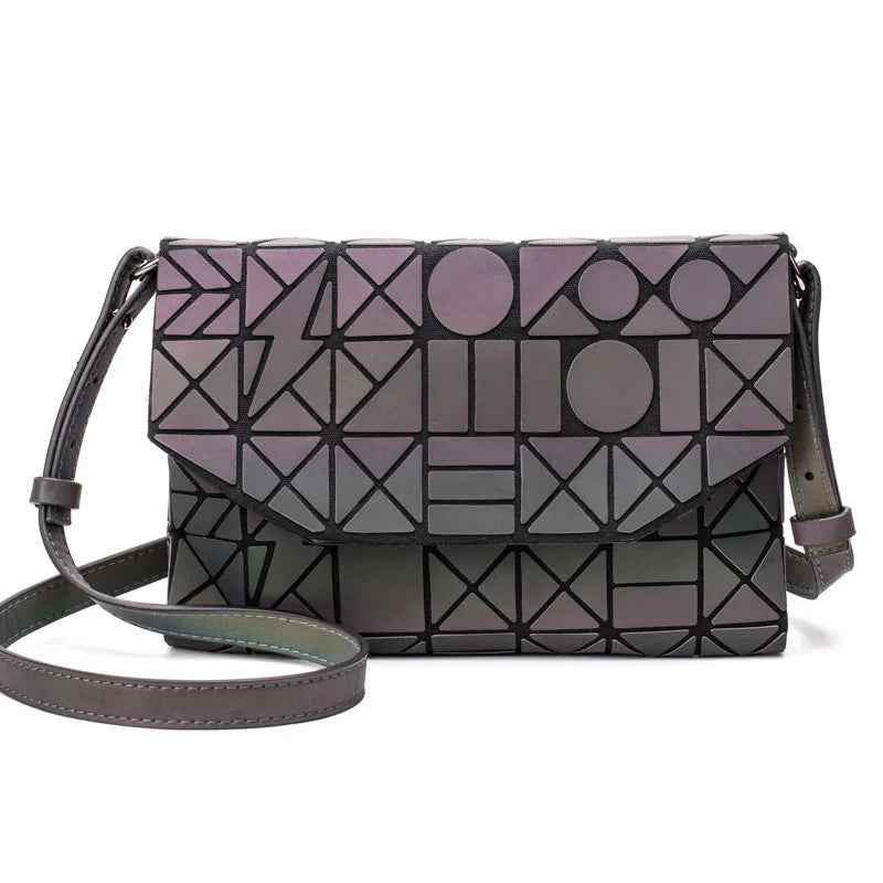 Geometric Luminous Envelope Crossbody Bag for Women