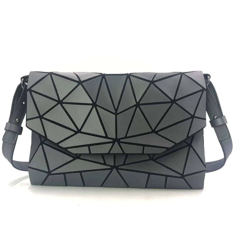Geometric Luminous Envelope Crossbody Bag for Women