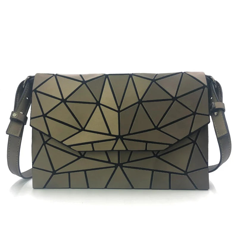 Geometric Luminous Envelope Crossbody Bag for Women