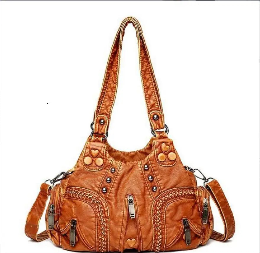 Large Capacity Crossbody Shoulder Bag Women Leather Messenger Tote Bags