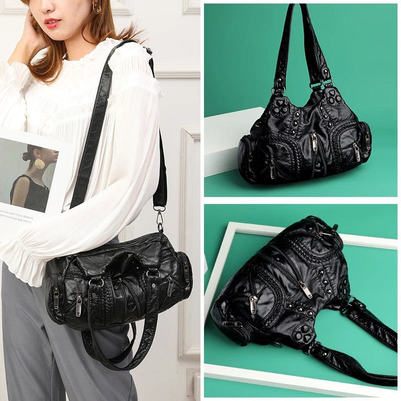 Large Capacity Crossbody Shoulder Bag Women Leather Tote Bags