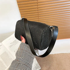 Women Pillow Diamond Crossbody Bag Full Diamond Underarm Bag