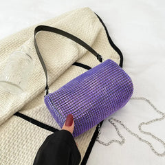 Women Pillow Diamond Crossbody Bag Full Diamond Underarm Bag