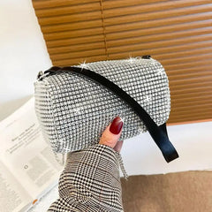 Women Pillow Diamond Crossbody Bag Full Diamond Underarm Bag