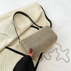 Women Pillow Diamond Crossbody Bag Full Diamond Underarm Bag
