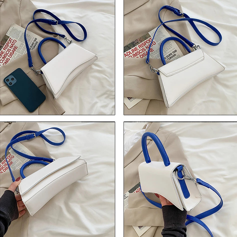 Panelled PU Leather Crossbody Bags for Women Female Side Shoulder Bag Totes