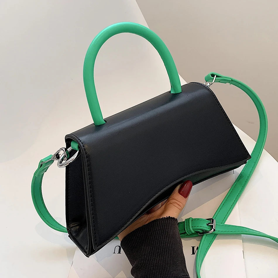 Panelled PU Leather Crossbody Bags for Women Female Side Shoulder Bag Totes
