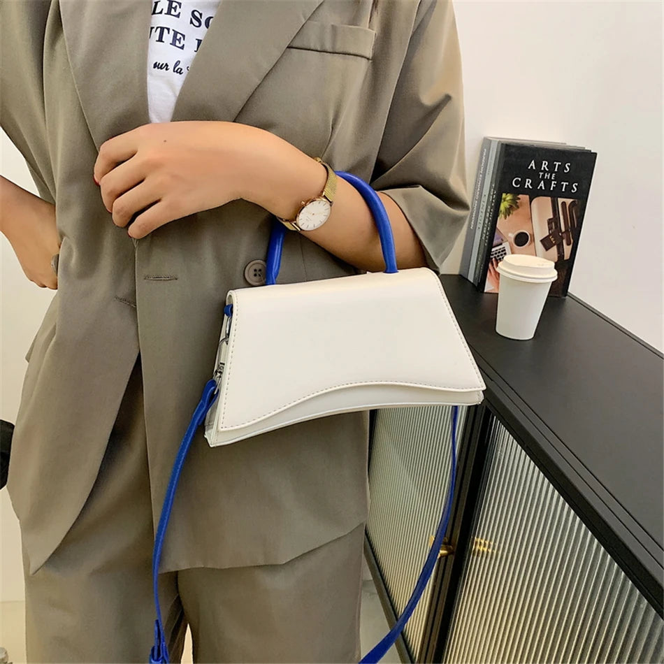 Panelled PU Leather Crossbody Bags for Women Female Side Shoulder Bag Totes