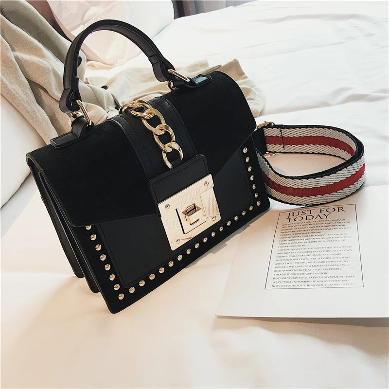 Rivet Crossbody Bag Red Small Messenger Shoulder Bag Ladies Hand Bag