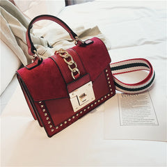 Rivet Crossbody Bag Red Small Messenger Shoulder Bag Ladies Hand Bag