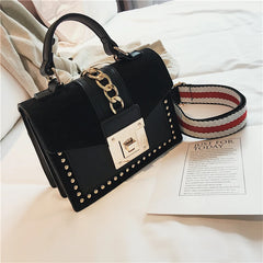 Rivet Crossbody Bag Red Small Messenger Shoulder Bag Ladies Hand Bag