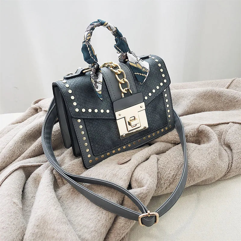 Rivet Crossbody Bag Small Messenger Red