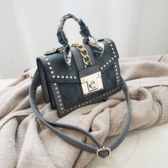 Rivet Crossbody Bag Small Messenger Red