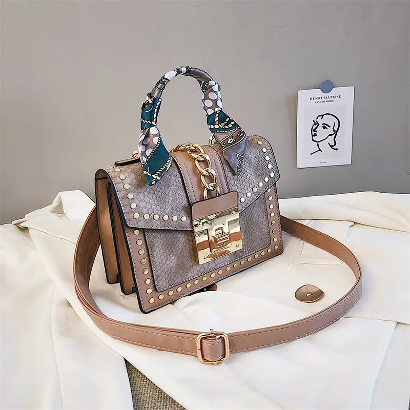 Rivet Crossbody Bag Small Messenger Red