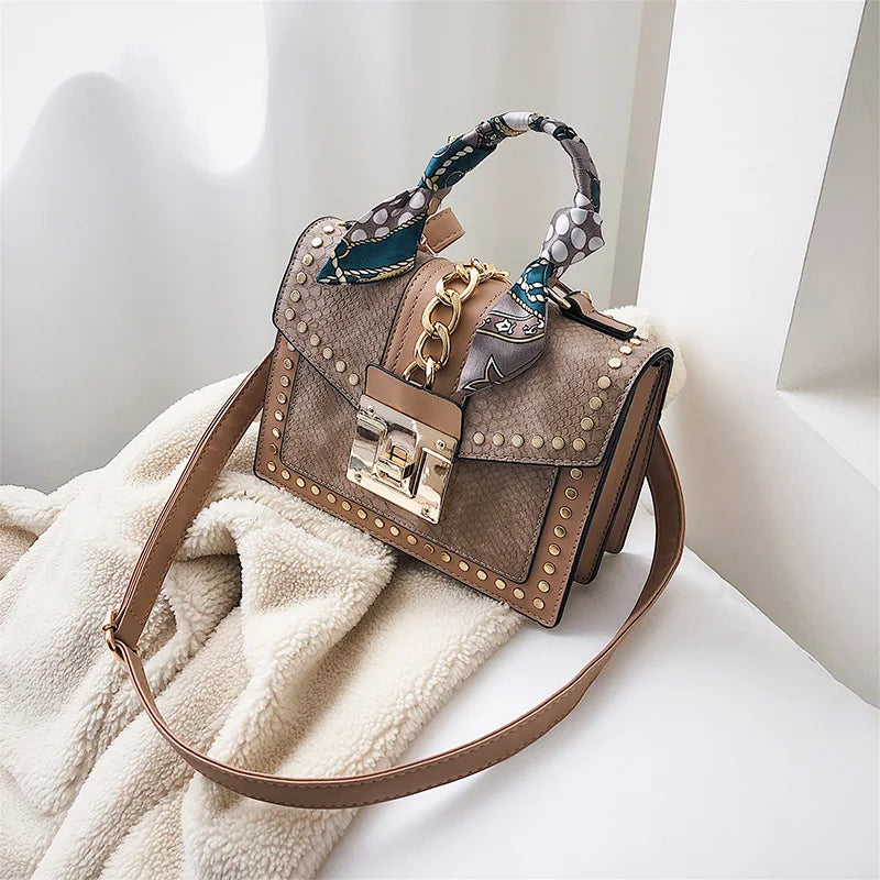 Rivet Crossbody Bag Small Messenger Red