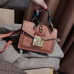 Rivet Crossbody Bag Small Messenger Red