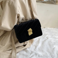 Vintage Velvet Chain Evening Clutch Bag Crossbody Bags for Women