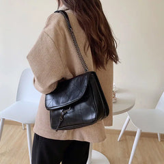 Vintage Shoulder Bag Chain Messenger Bags Soft Flap Shoulder Crossbody Pack