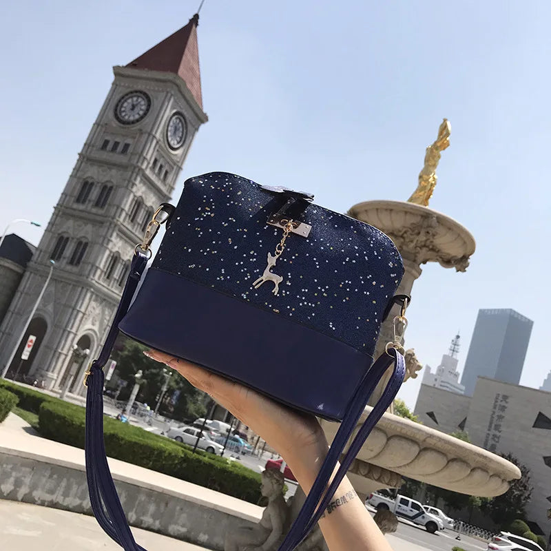 Leather Women Crossbody Shoulder Messenger Bags Shell Shape Lady Mini Bag