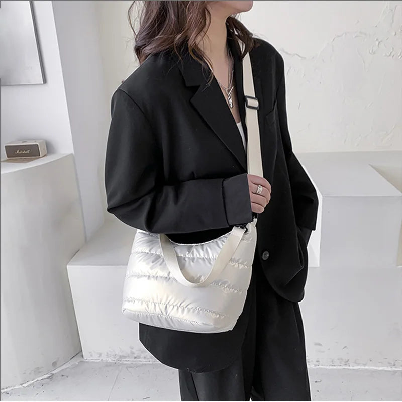 Women Shoulder Bags Nylon Crossbody Small Down Bag Tote
