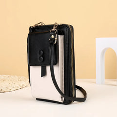 Women's Contrast Buttons Crossbody Bag Purse Wallet Shoulder Bag